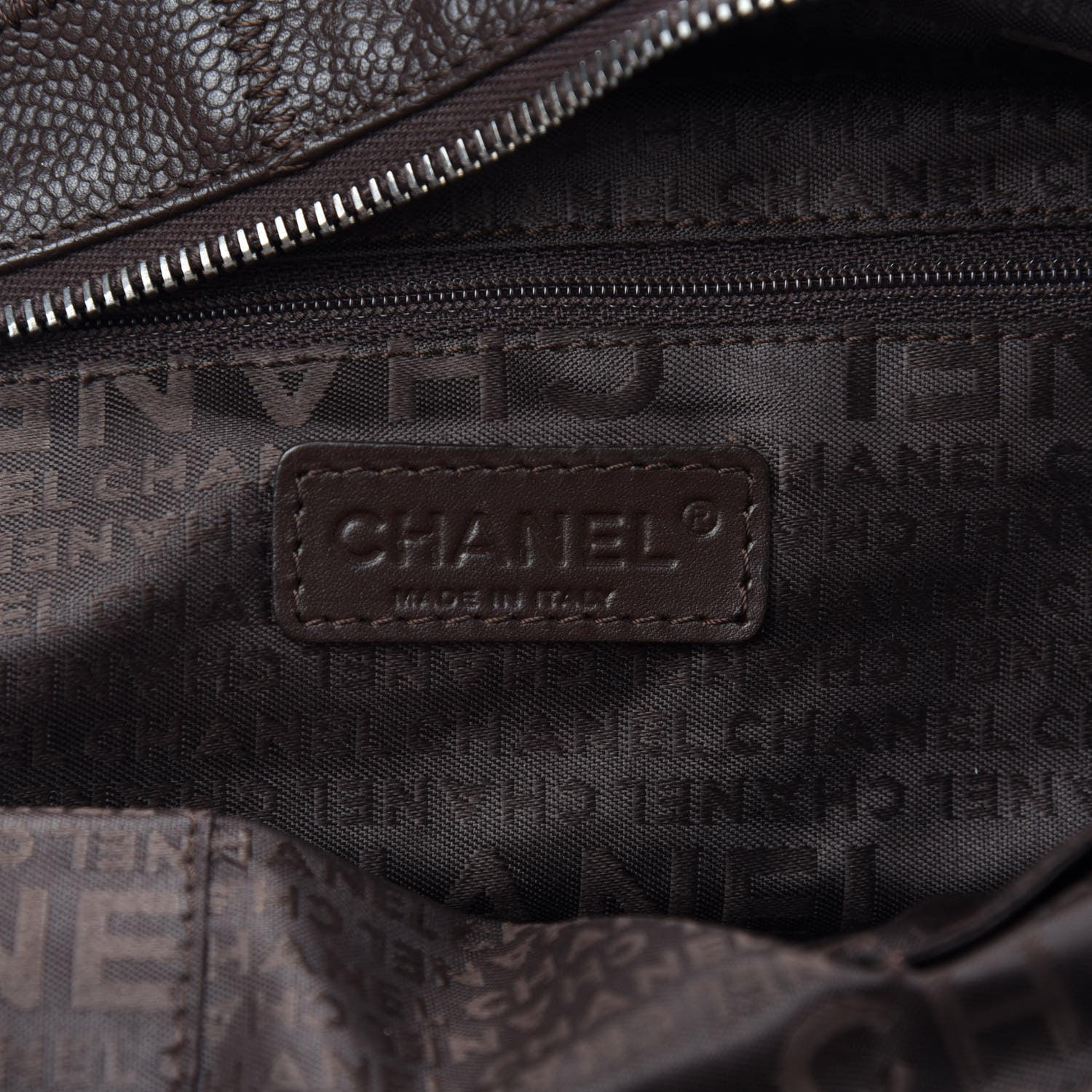 Chanel Caviar Square Stitched Bowler Dark Brown 6 of 11