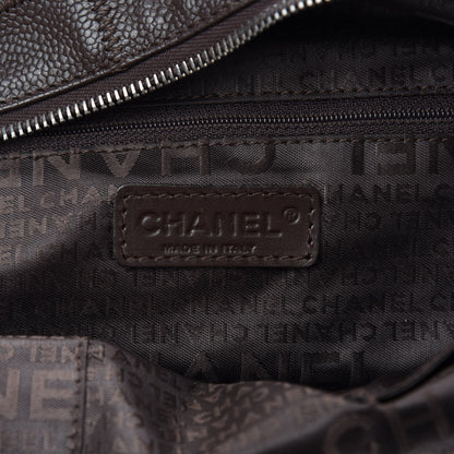 Chanel Caviar Square Stitched Bowler Dark Brown 6 of 11