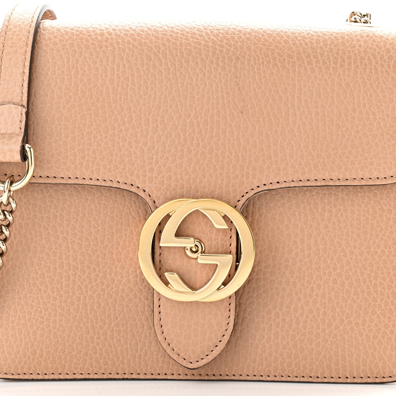 Gucci Dollar Calfskin Small Interlocking G Shoulder Bag Camelia 8 of 10