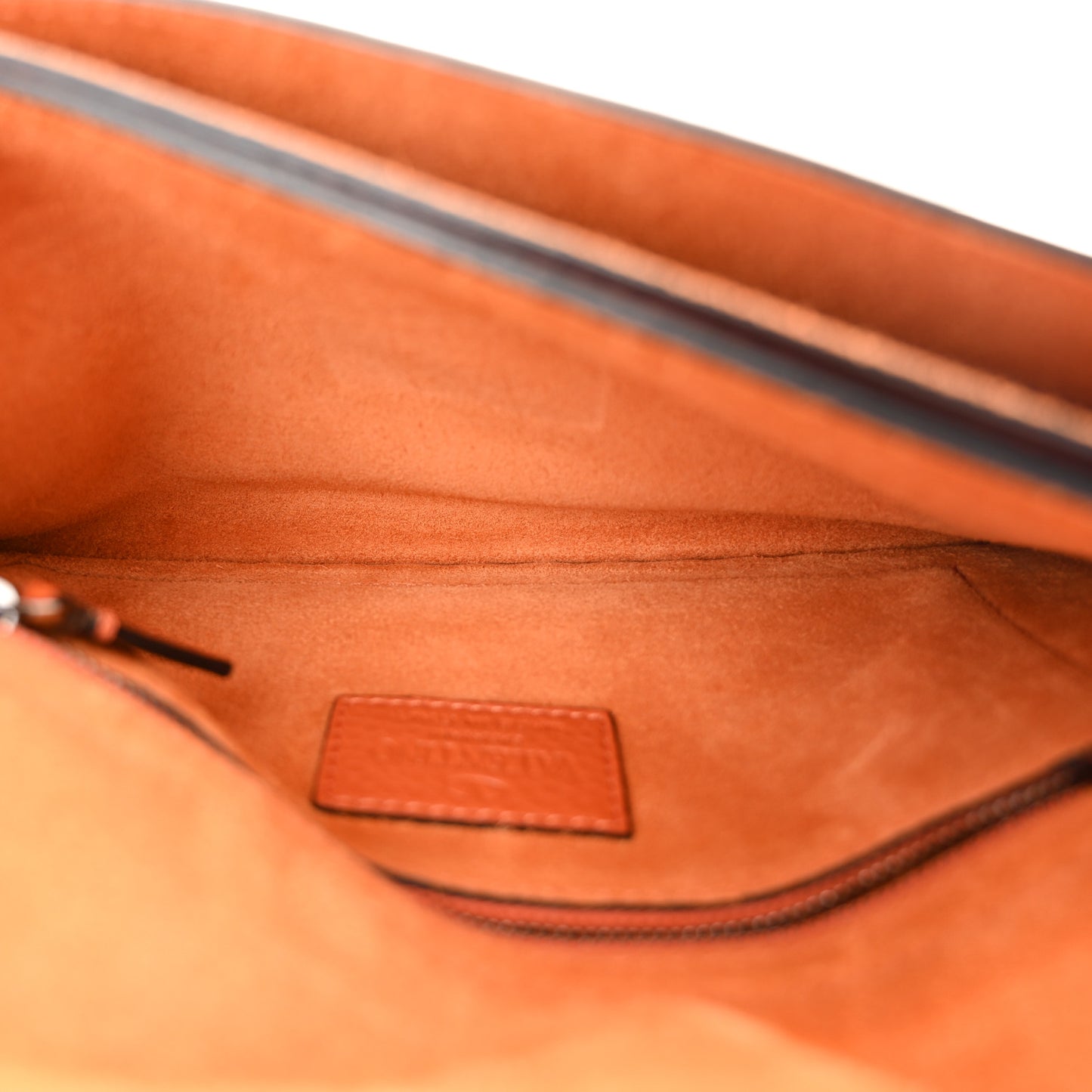 Pebbled Calfskin Rockstud Wristlet Clutch Orange