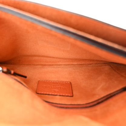 Valentino Garavani Pebbled Calfskin Rockstud Wristlet Clutch Orange 5 of 9