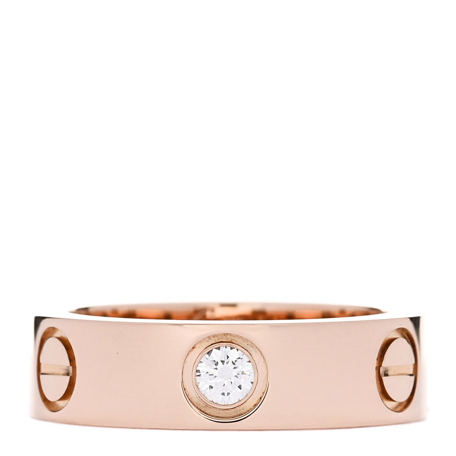 Cartier 18K Pink Gold 3 Diamond 5.5mm LOVE Ring 50 5.25 1 of 5
