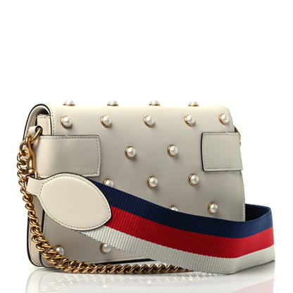 Gucci Nappa Pearl Studded Mini Queen Margaret Broadway Shoulder Bag Mystic White 2 of 3