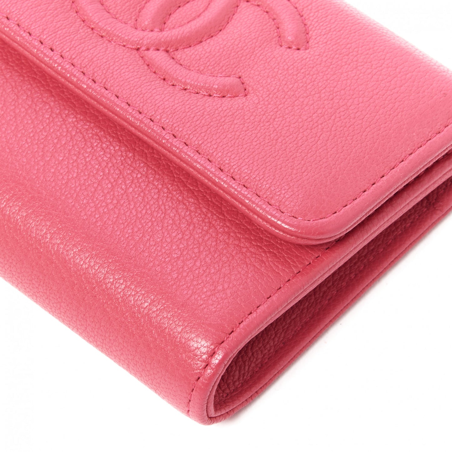 Calfskin Timeless CC Card Holder Wallet Pink
