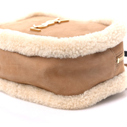 Saint Laurent Suede Shearling Lou Belt Bag Natural Tan 9 of 10