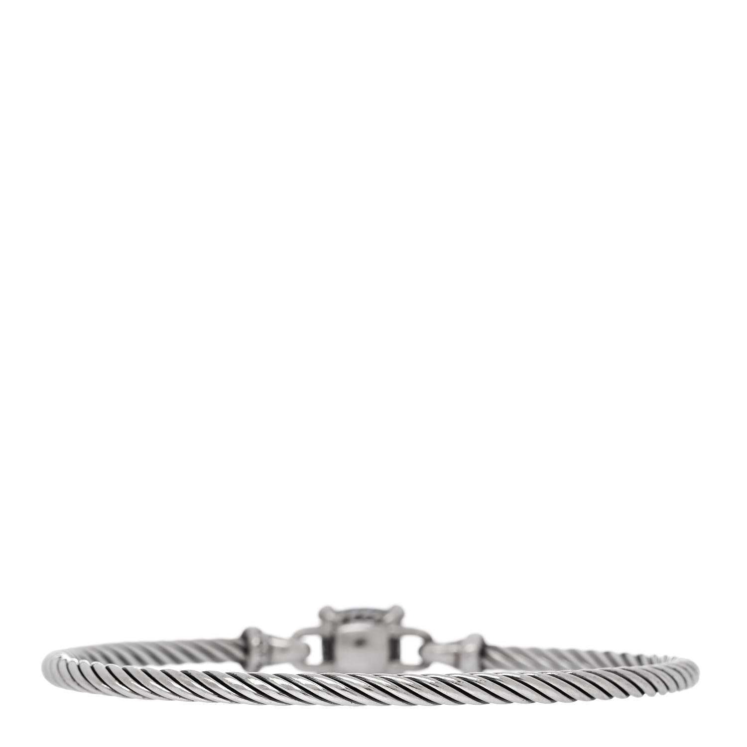 David Yurman Sterling Silver Diamond Blue Topaz 3mm Chatelaine Bracelet 2 of 3