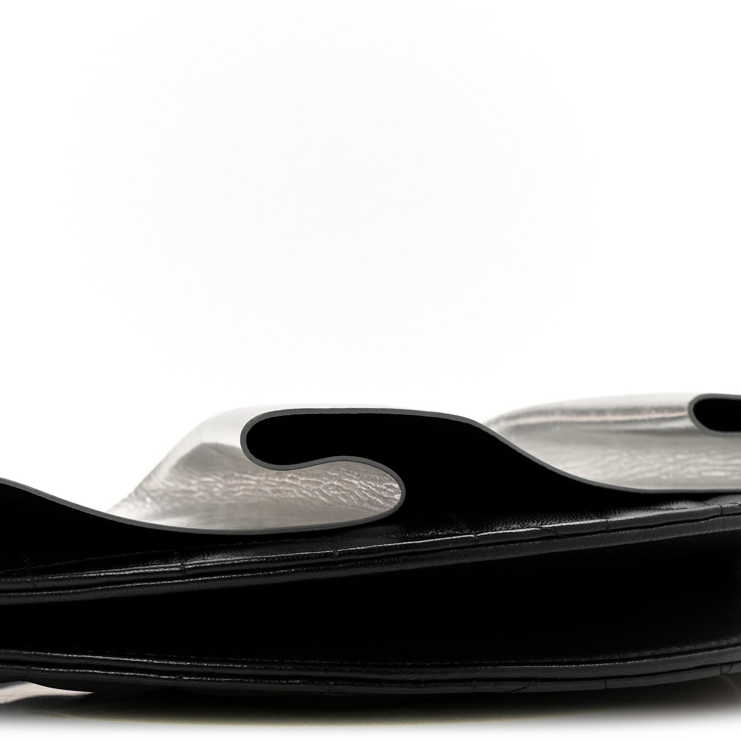 Chanel Metallic Lambskin Wave Clutch Black Silver 9 of 11