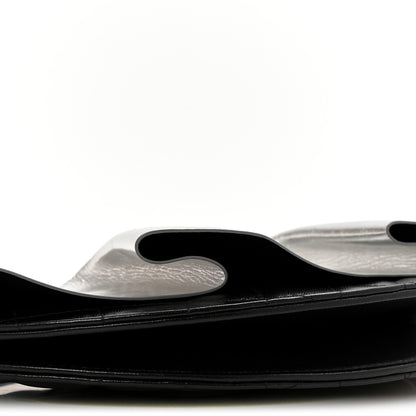 Chanel Metallic Lambskin Wave Clutch Black Silver 9 of 11