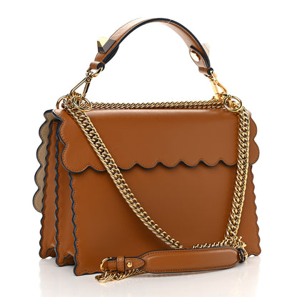 Fendi Vitello Liberty Scalloped Studded Kan I Shoulder Bag Caramello 3 of 10