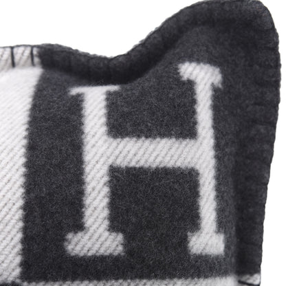 Hermes Wool Cashmere Avalon Pillow PM Ecru Gris Fonce 7 of 7