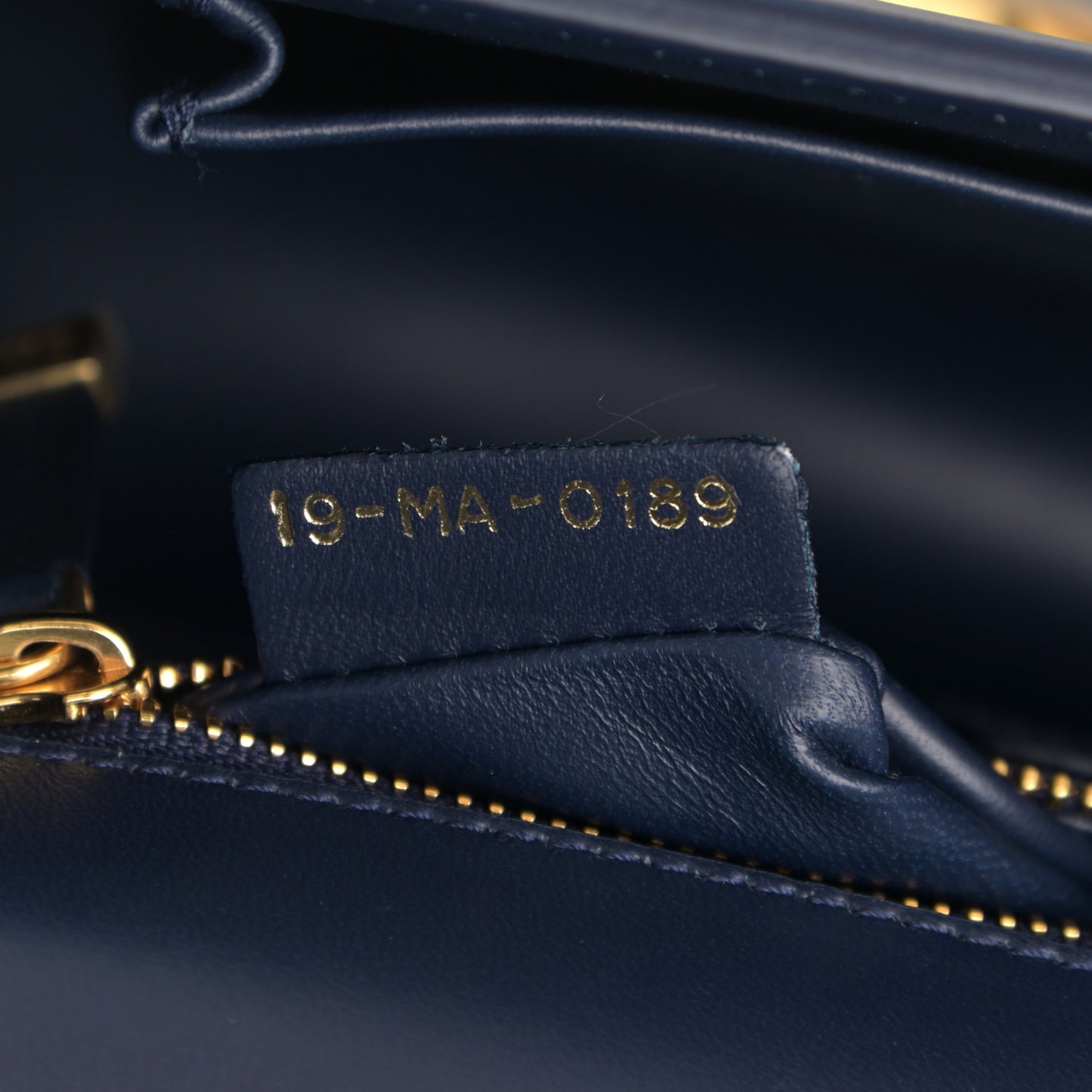 Shiny Crinkled Lambskin 30 Montaigne Flap Bag Indigo