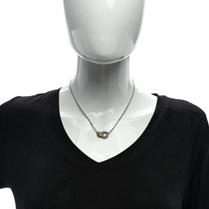 David Yurman Sterling Silver 18K Yellow Gold Belmont Pendant Necklace 3 of 4