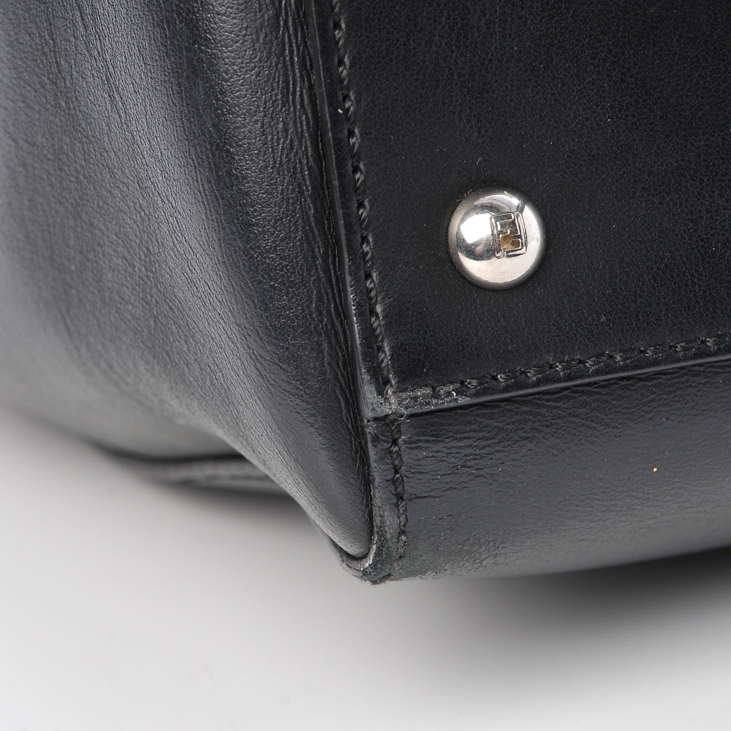 Fendi Vitello Baltico Dolce DotCom Satchel Black Blue Royal 13 of 16