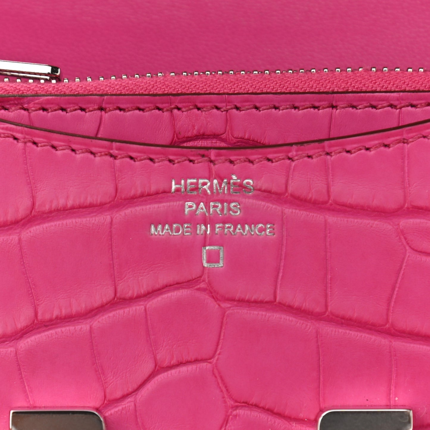Matte Alligator Constance Slim Wallet Rose Shocking