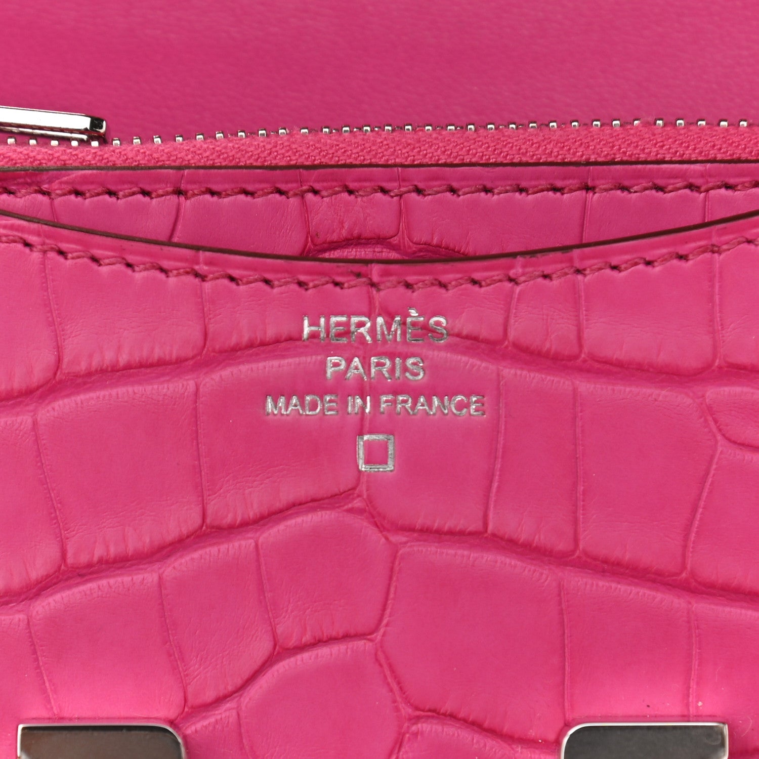 Hermes Matte Alligator Constance Slim Wallet Rose Shocking 6 of 8