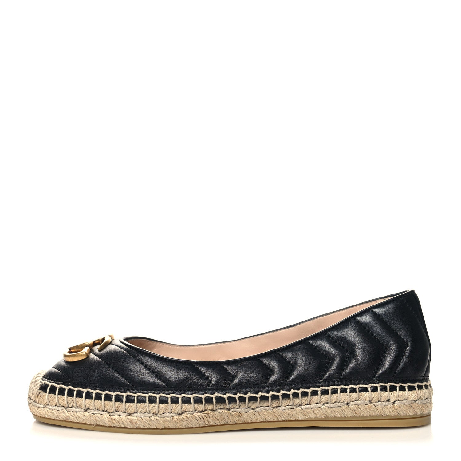 Gucci Nappa Matelasse GG Marmont Espadrilles 37.5 Black 1 of 10