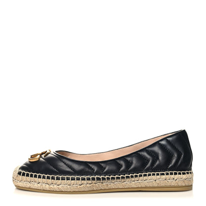 Gucci Nappa Matelasse GG Marmont Espadrilles 37.5 Black 1 of 10