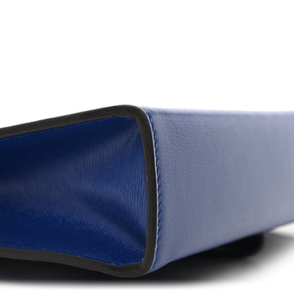 Gucci New Shanghai Calfskin Interlocking G Logo Wristlet Pouch Cobalt Blue Orange 9 of 10