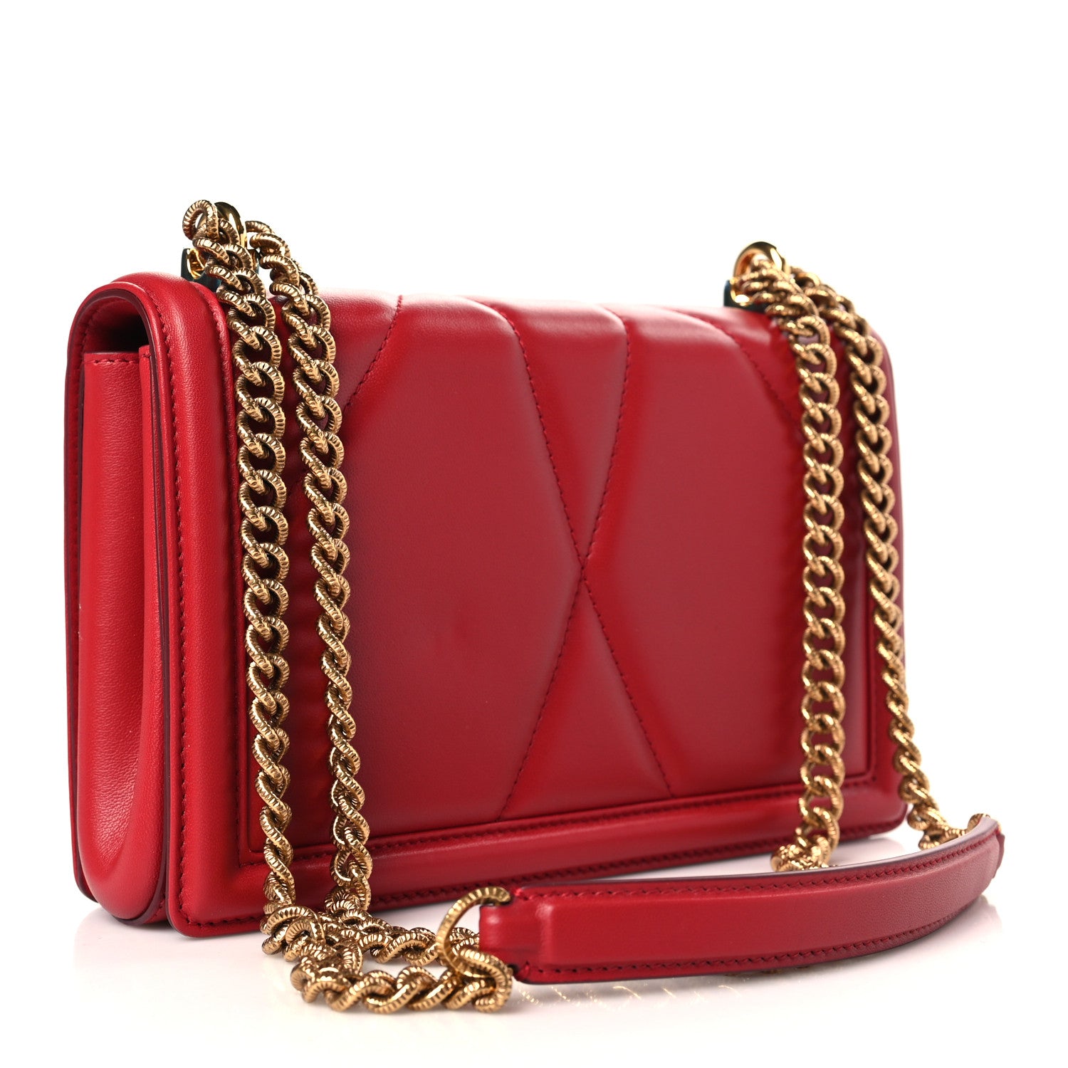 Dolce & Gabbana Calfskin Medium Devotion Crossbody Bag Red 3 of 8