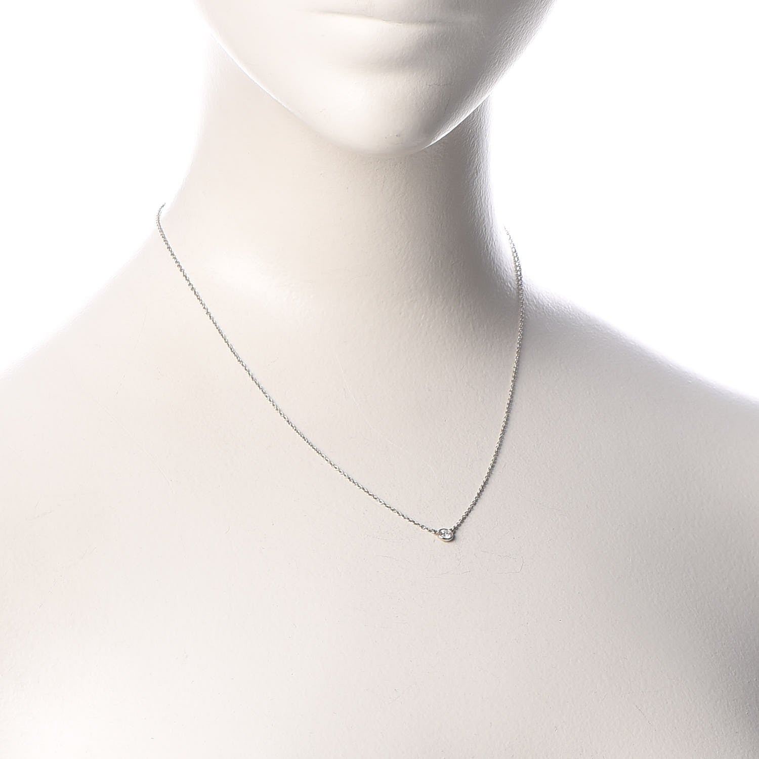Tiffany Platinum Diamond .12ct Elsa Peretti Diamonds by the Yard Pendant Necklace 2 of 8