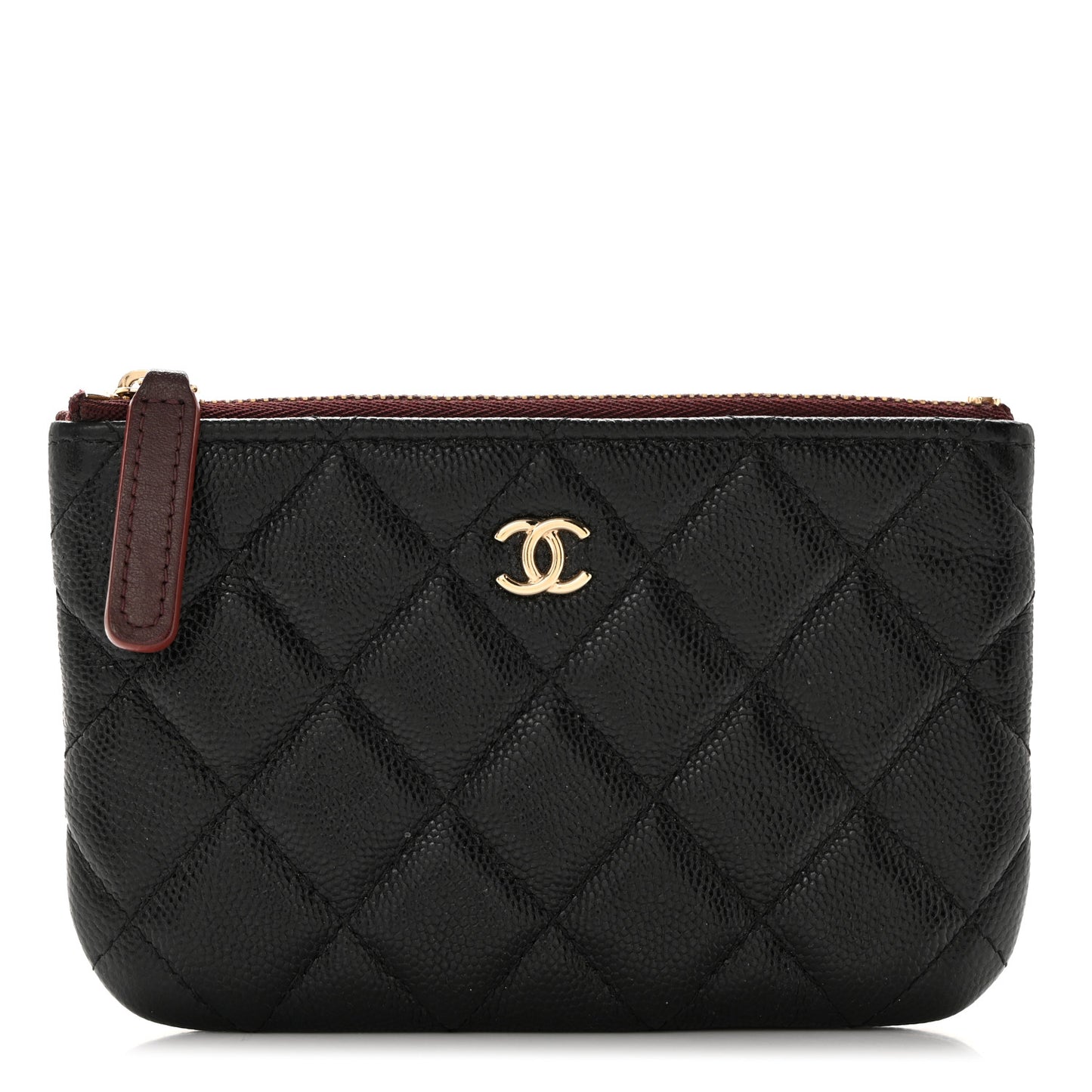 Caviar Quilted Small Cosmetic Case Black