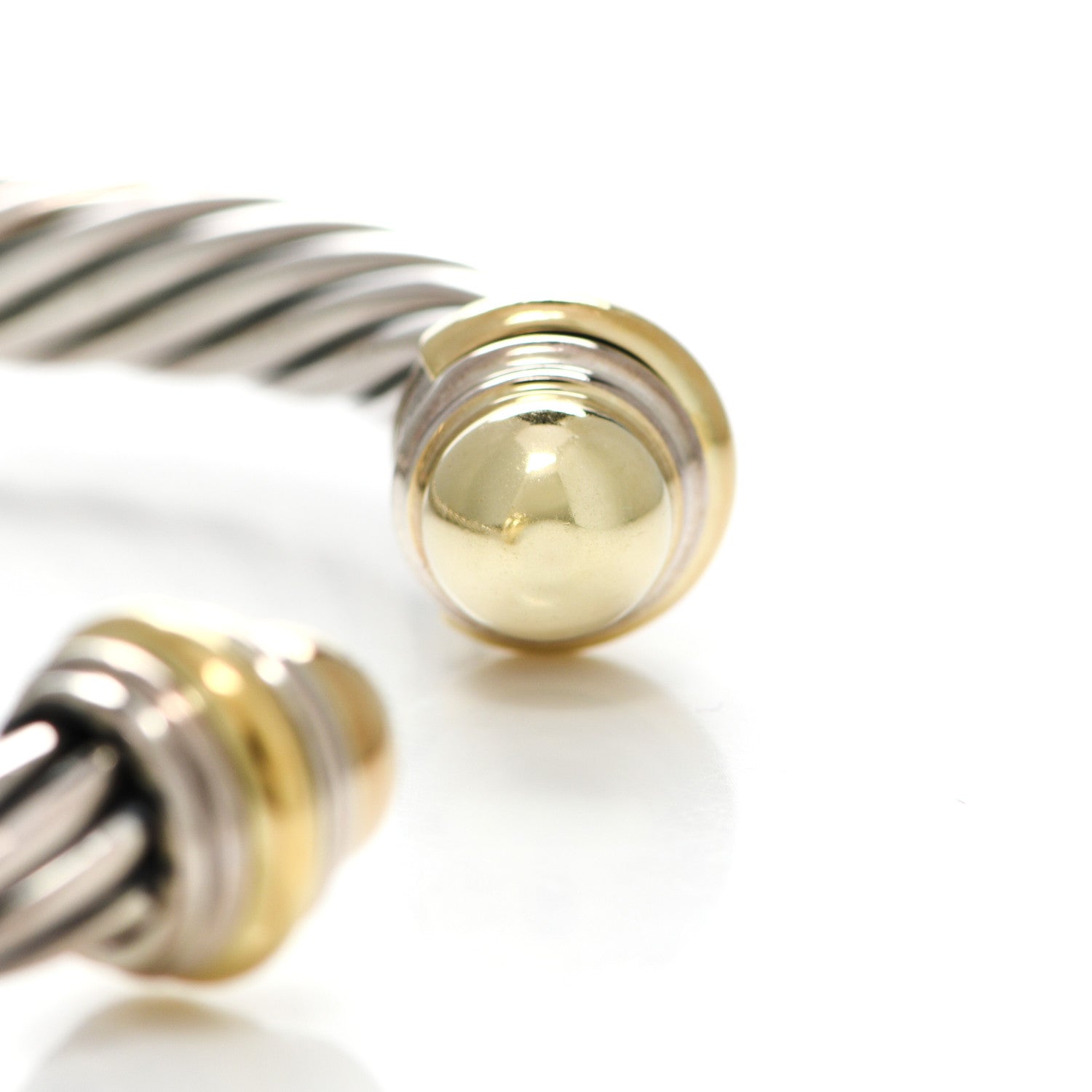 David Yurman Sterling Silver 14K Yellow Gold 7mm Cable Classics Bracelet 5 of 5