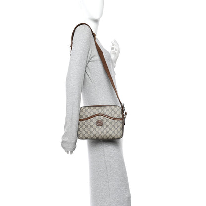 Gucci GG Supreme Monogram Azalea Calfskin Retro Interlocking G Messenger Shoulder Bag Beige Ebony Brown Sugar 2 of 10