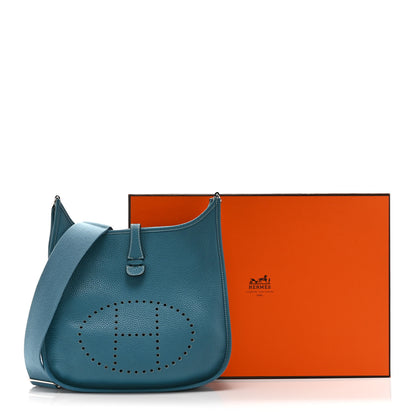 Hermes Taurillon Clemence Evelyne III PM Blue Jean 11 of 11