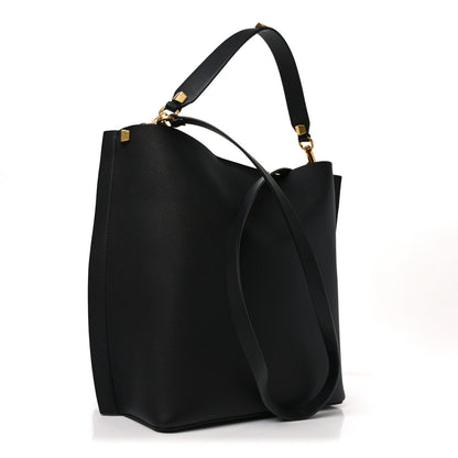 Valentino Garavani Grainy Calfskin Escape Hobo Bag Black 4 of 10