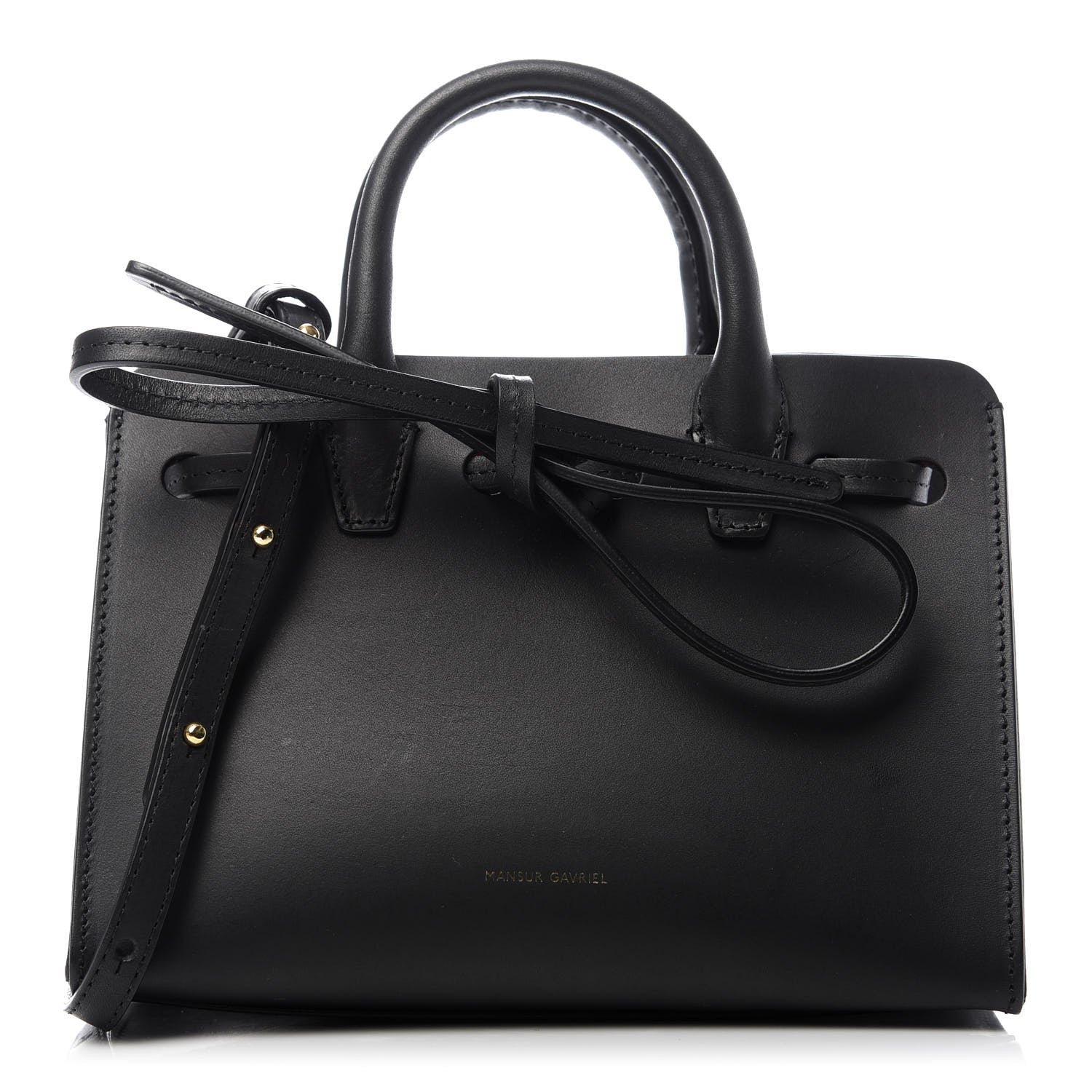 Mansur Gavriel Vegetable Tanned Calfskin Mini Mini Sun Bag Black Flamma 1 of 8