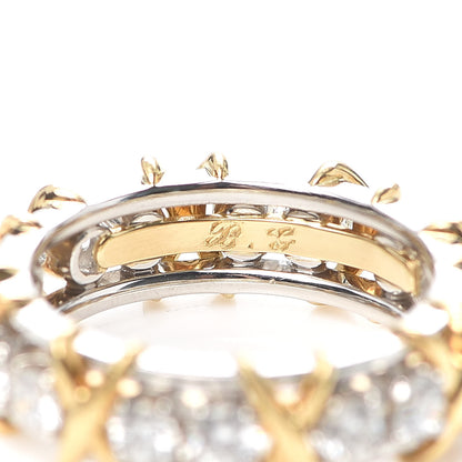 Tiffany Platinum 18K Yellow Gold Diamond Schlumberger Sixteen Stone Ring 50 5.25 4 of 7