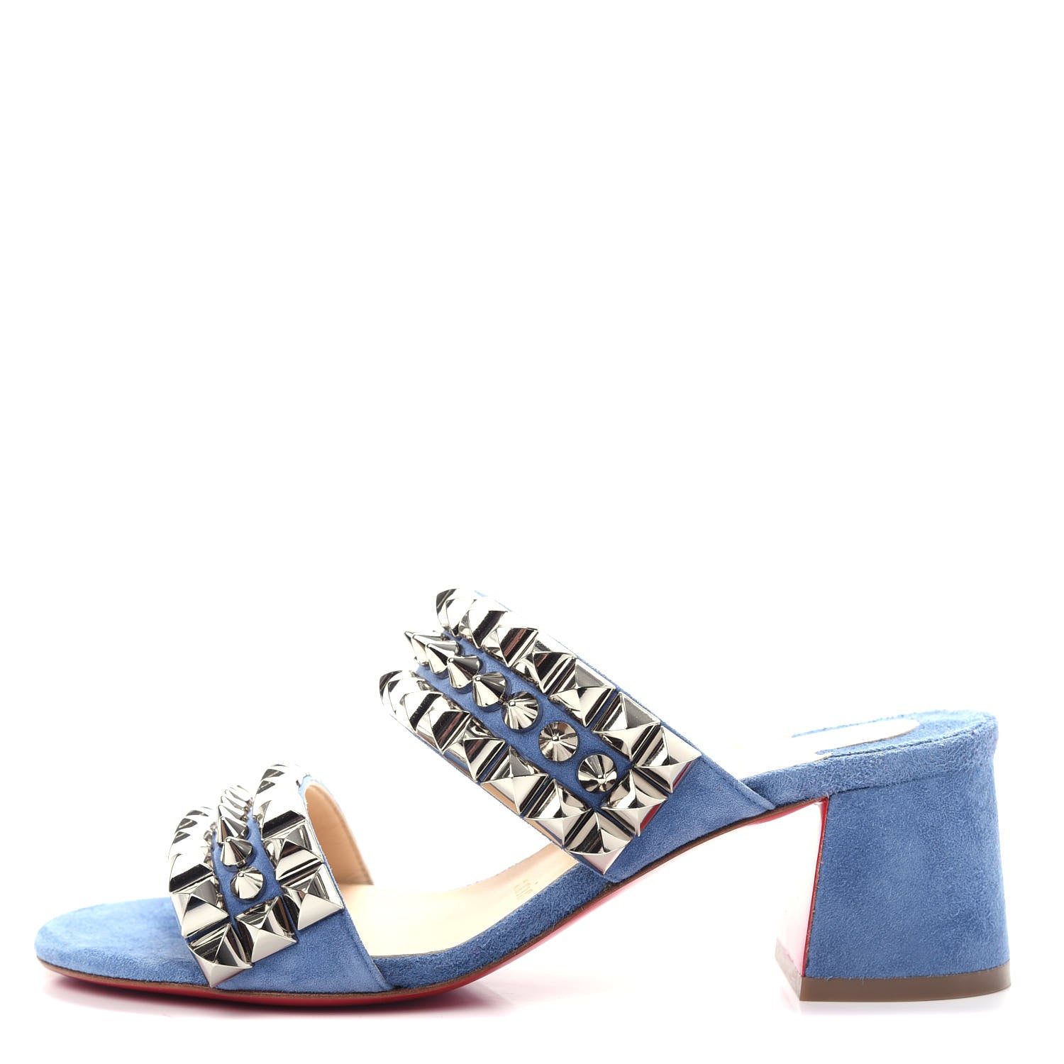 Christian Louboutin Suede Studded Tina Goes Mad 55 Slide Sandals 35 Version Jeans 1 of 10