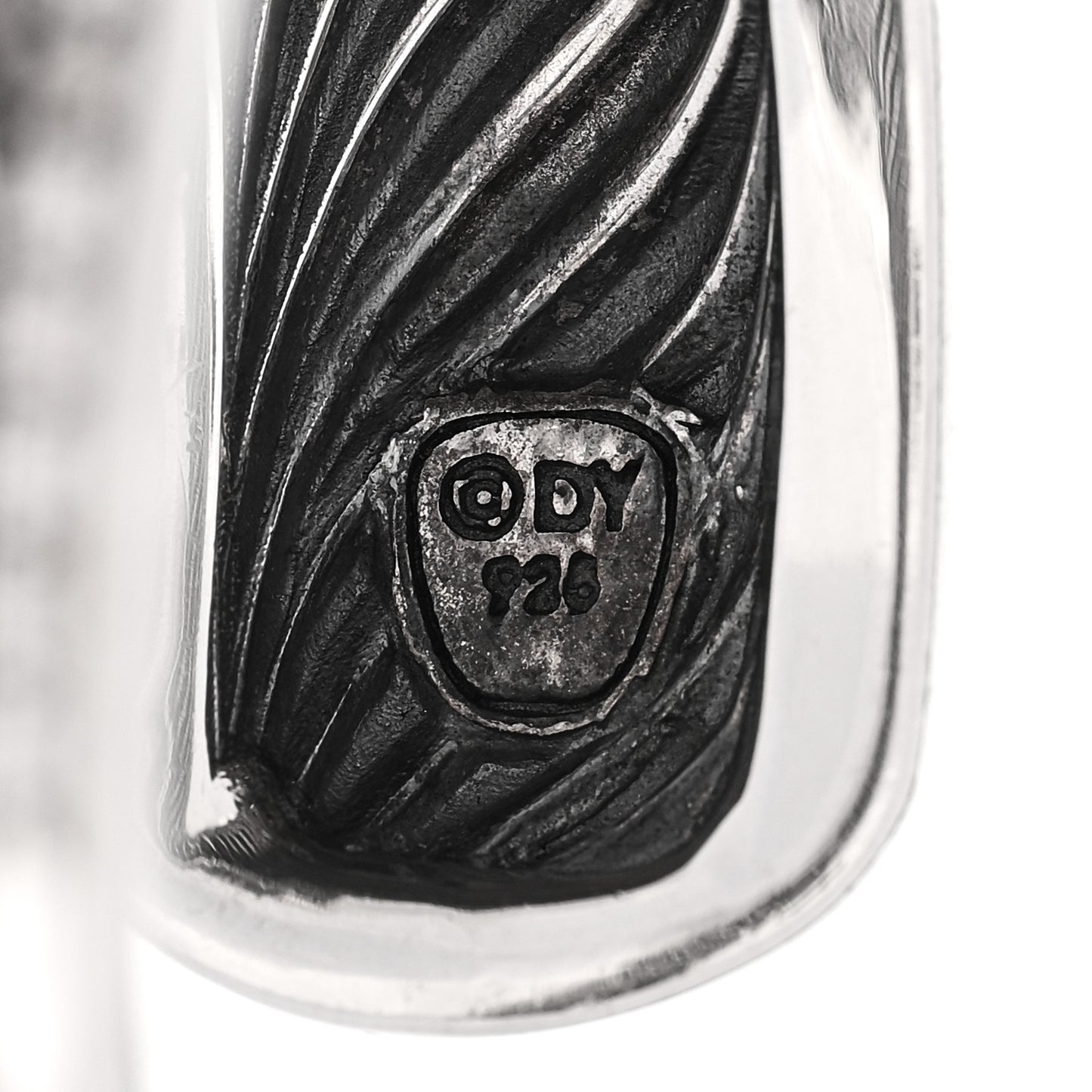 Sterling Silver Diamond 20mm Sculpted Cable Cuff Bracelet