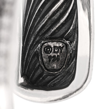 David Yurman Sterling Silver Diamond 20mm Sculpted Cable Cuff Bracelet 3 of 3