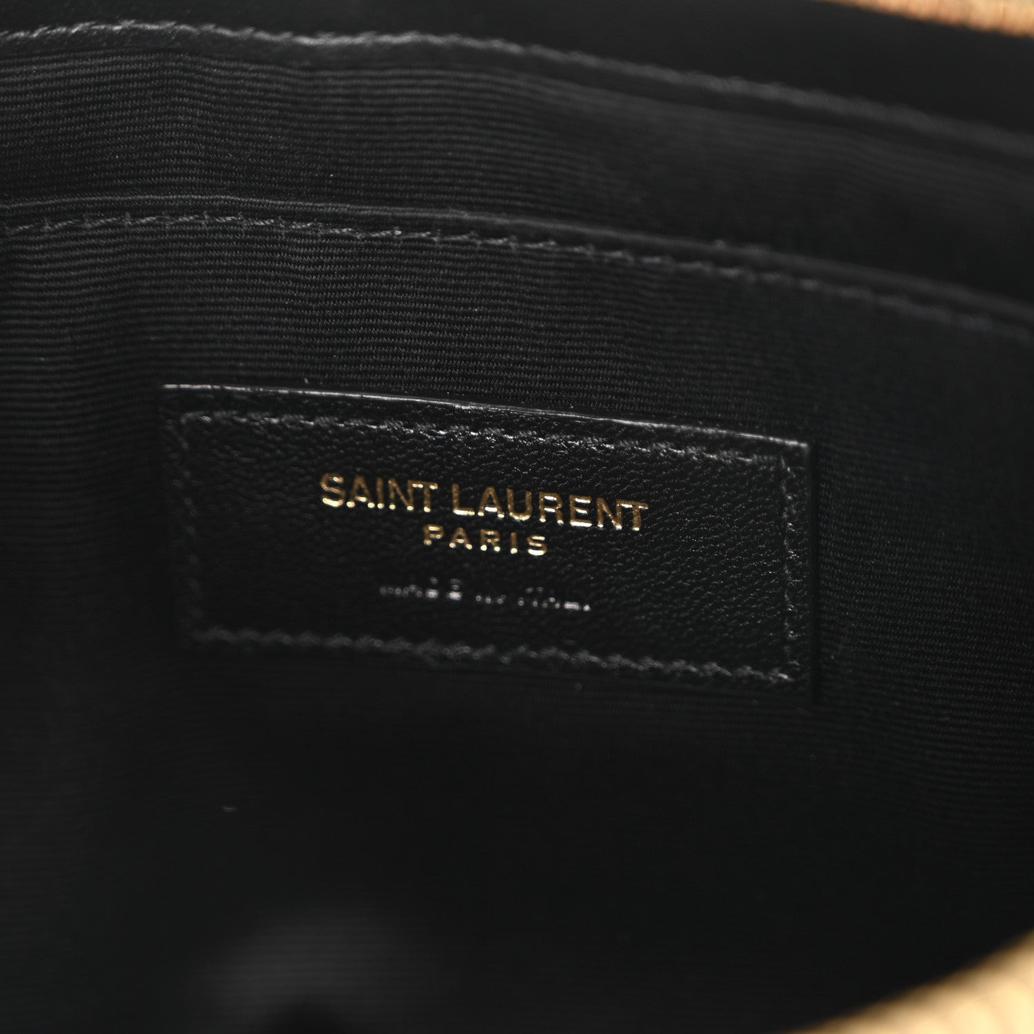 Saint Laurent Calfskin Matelasse Chevron Monogram A5 Wristlet Black 6 of 10