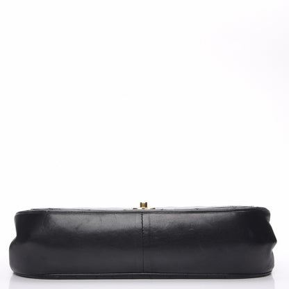 Chanel Lambskin Quilted Medium Round Double Flap Black 10 of 10