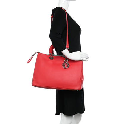 Christian Dior Smooth Calfskin Large Diorissimo Tote Red 2 of 23