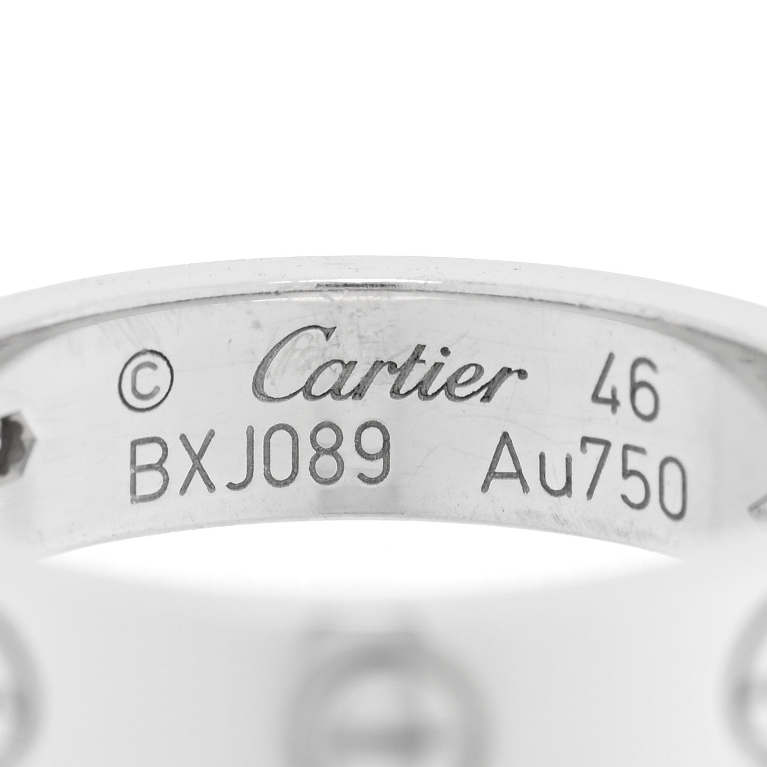 Cartier 18K White Gold Diamond 4mm LOVE Wedding Band Ring 46 3.75 4 of 5