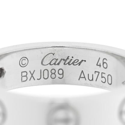 Cartier 18K White Gold Diamond 4mm LOVE Wedding Band Ring 46 3.75 4 of 5