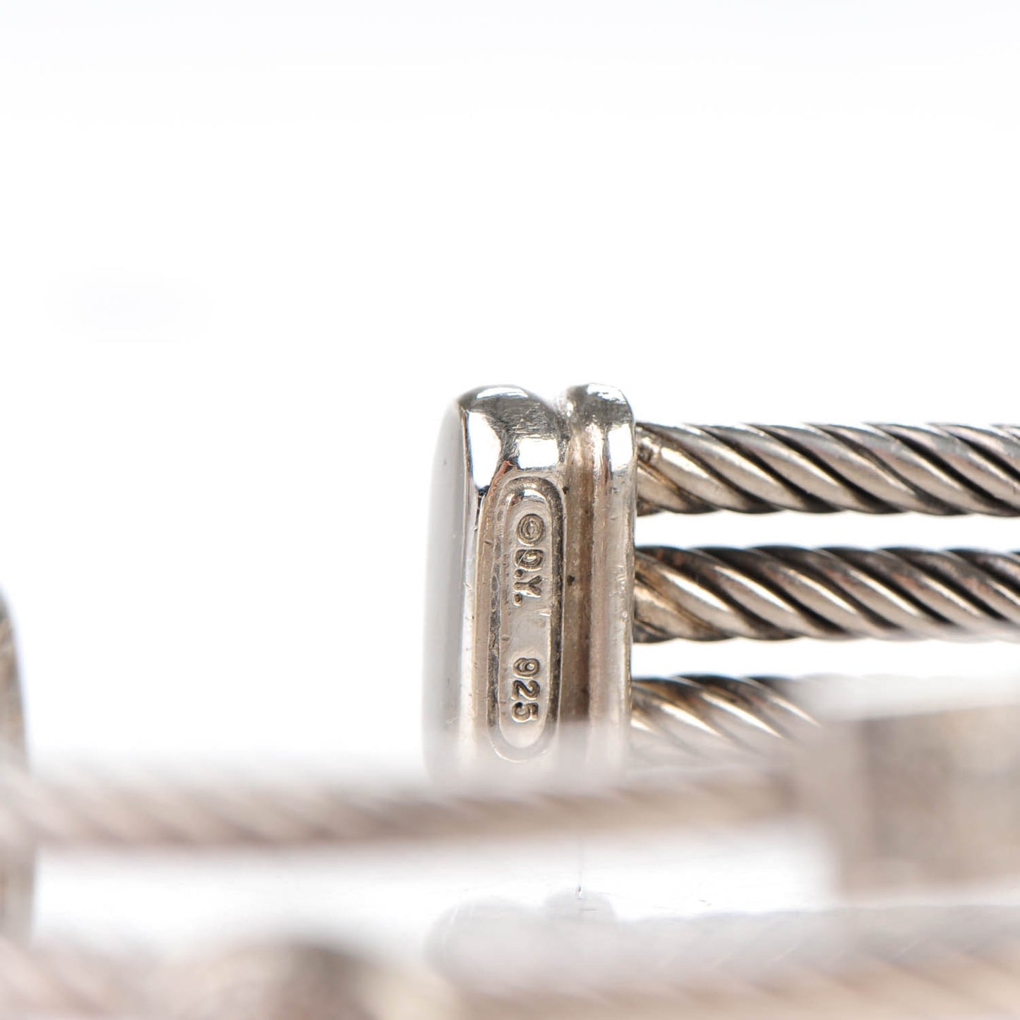 Sterling Silver Diamond Three Row Confetti Cuff Bracelet
