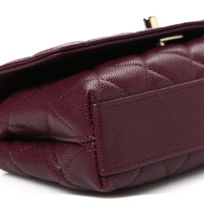 Chanel Caviar Quilted Coco Handle East West Clutch With Chain Bordeaux 8 of 10