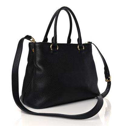 Prada Vitello Daino Shopping Tote Black 2 of 8
