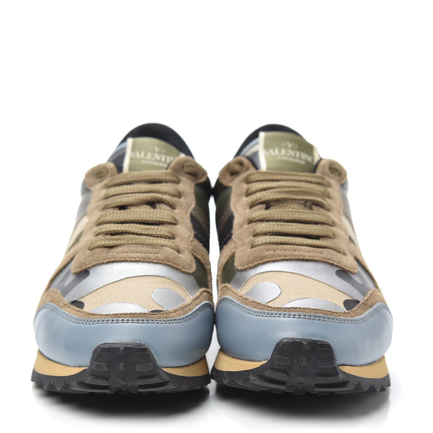 Nappa Suede Camouflage Womens Rockrunner Sneakers 37 Green Multicolor