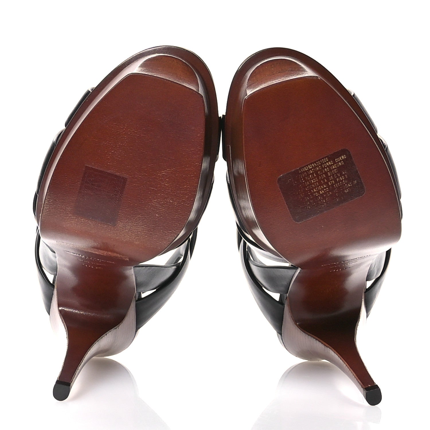 Saint Laurent Calfskin Tribute 105 Platform Sandals 38.5 Black Brown 6 of 9