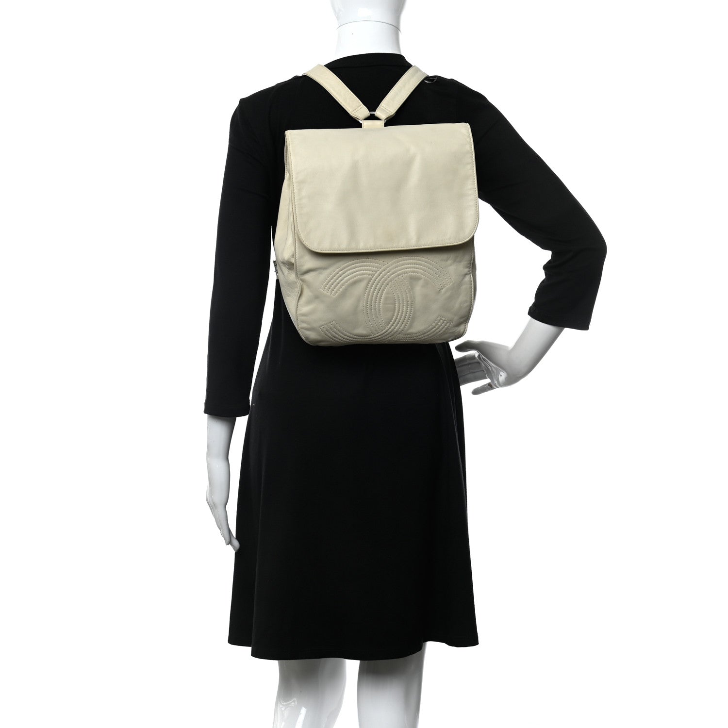 Chanel Lambskin CC Flap Backpack White 3 of 19