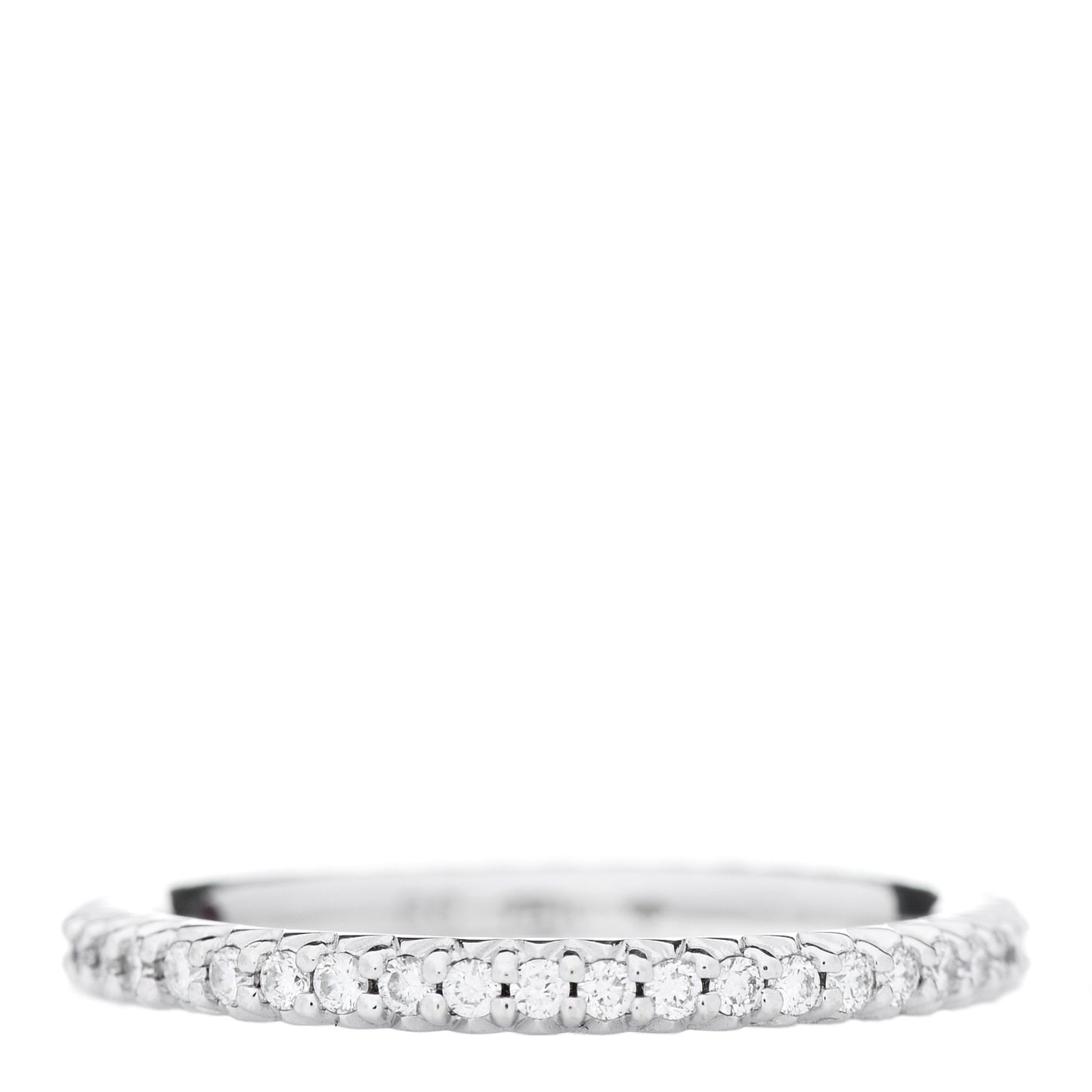 18K White Gold Diamond Micro Pave Eternity Band Ring 52 6