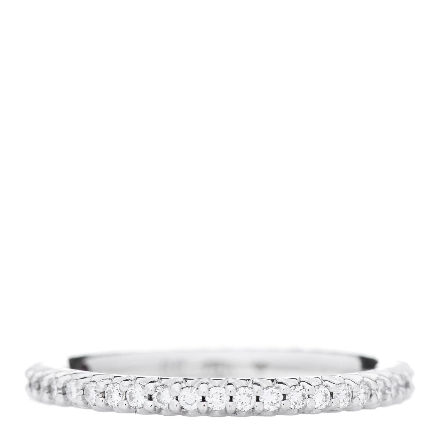 Roberto Coin 18K White Gold Diamond Micro Pave Eternity Band Ring 52 6 1 of 4