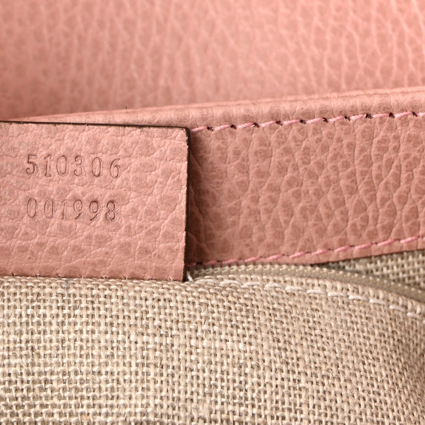 Dollar Calfskin Interlocking G Top Handle Shoulder Bag Soft Pink