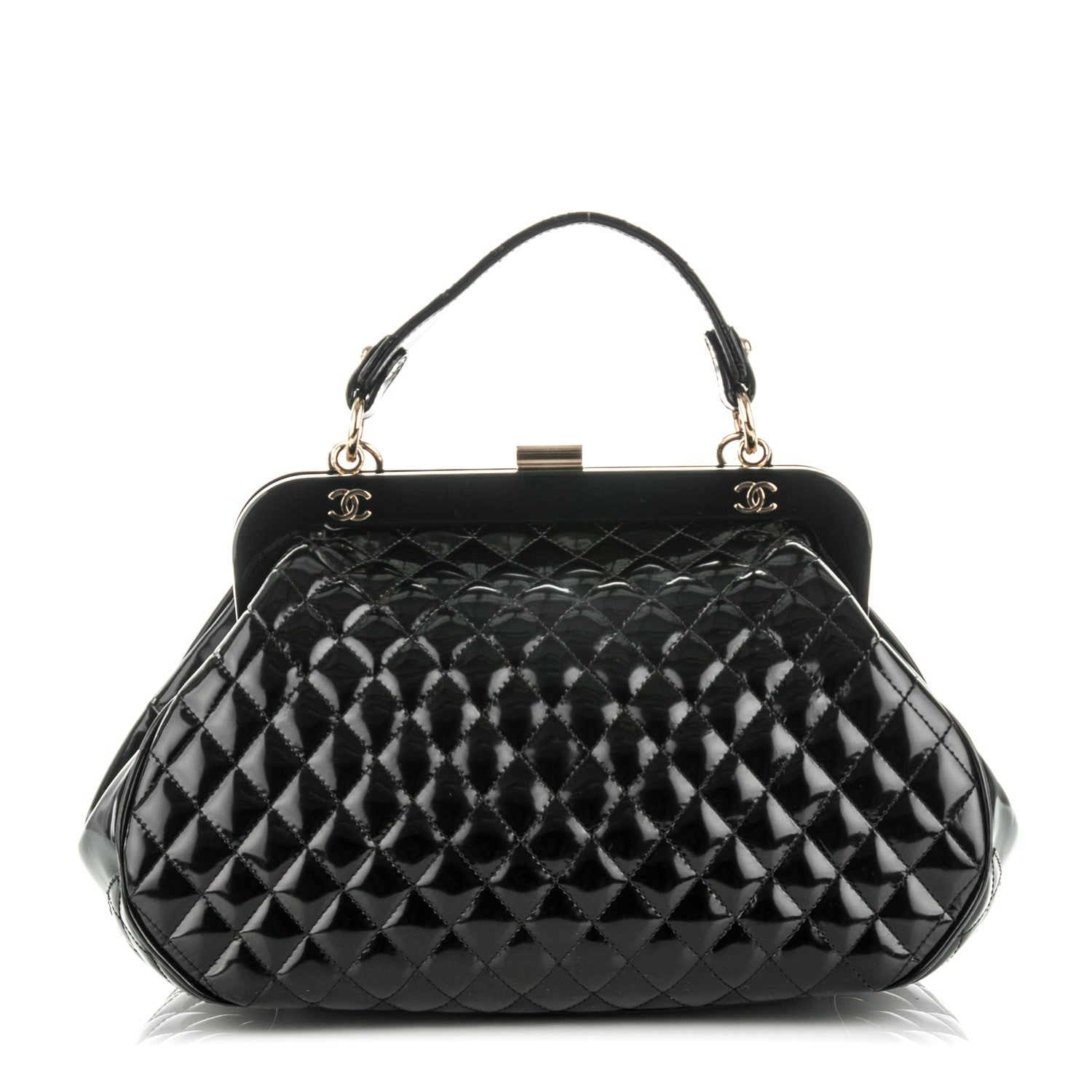 Chanel Glazed Calfskin Quilted Small Mademoiselle Frame Bag Black 1 of 7