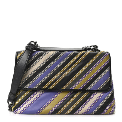 Bottega Veneta Nappa Striped Small Olimpia Black Multicolor 1 of 9